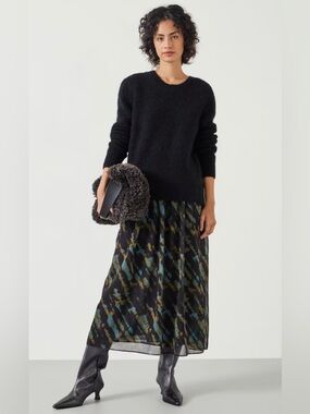 HUSH Clara Knit‎ Woven DressTie Dye Green Size 8 NWT